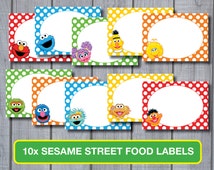 SESAME STREET Food Labels - Set of 10 - Instant Download - Printable ...