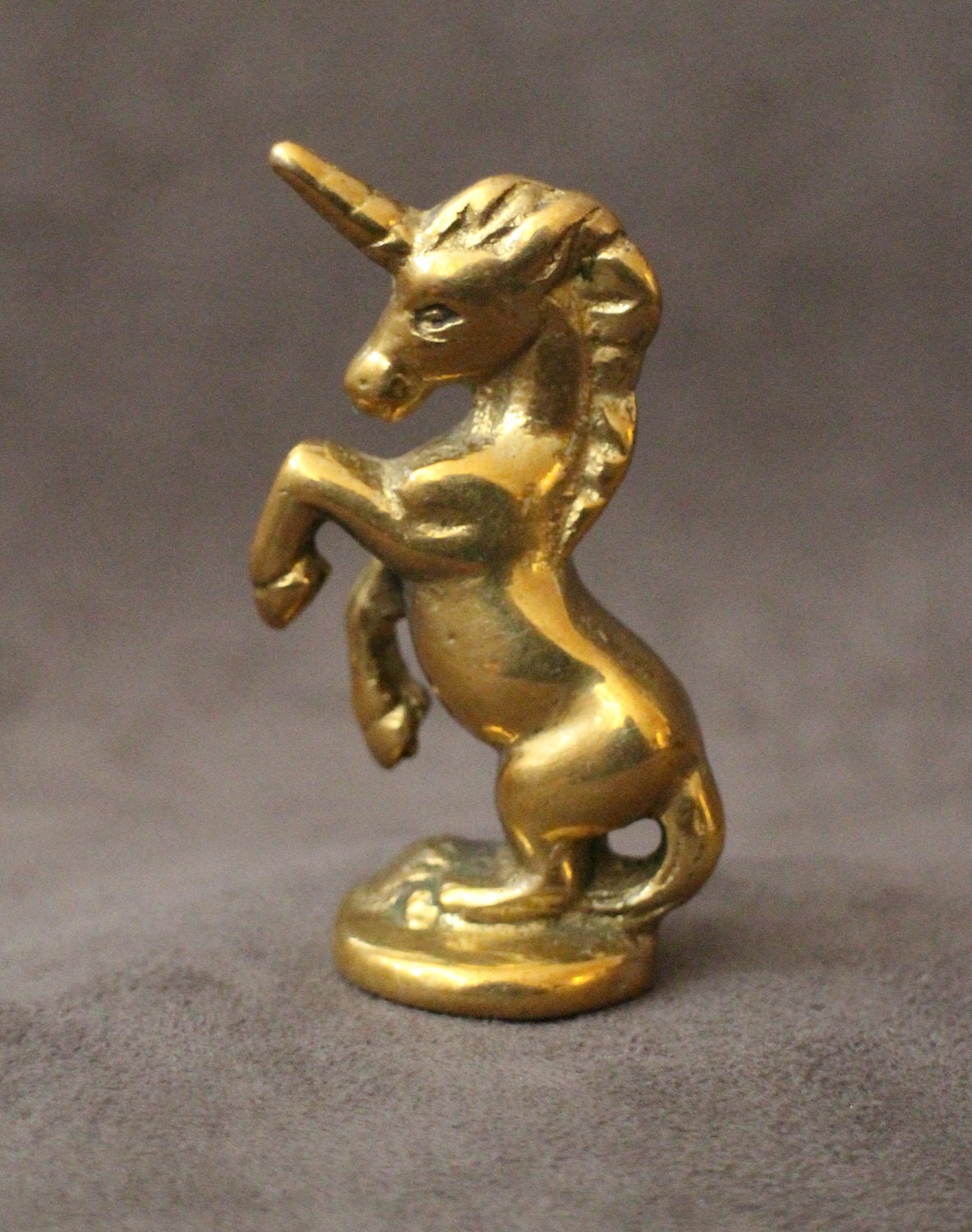 solid brass unicorn figurine