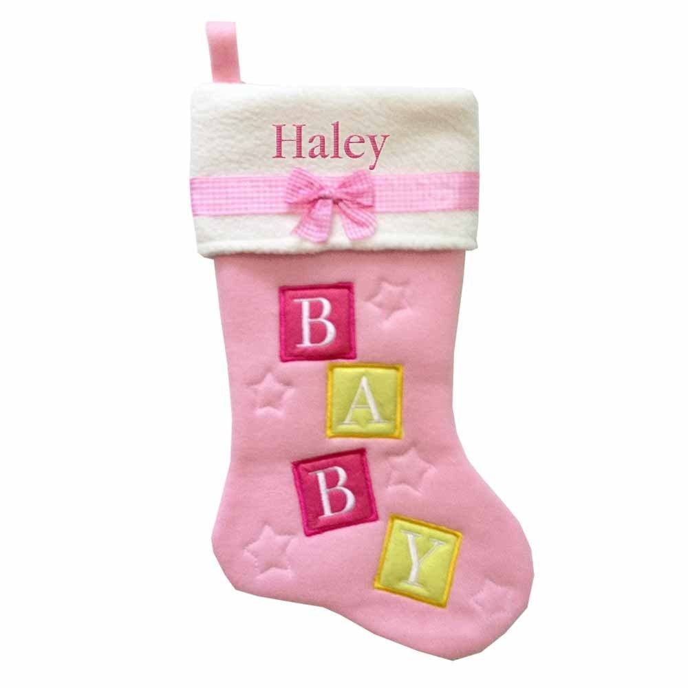 Personalized Custom Christmas Stocking Baby Girl First