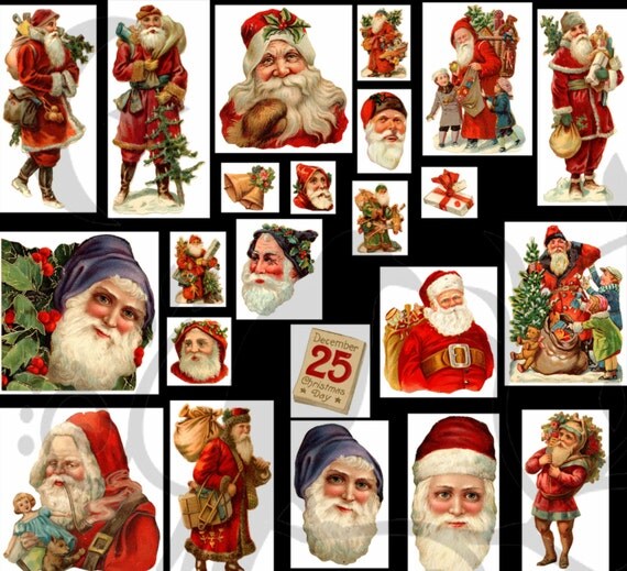 Items similar to Vintage Santas Clipart on Etsy