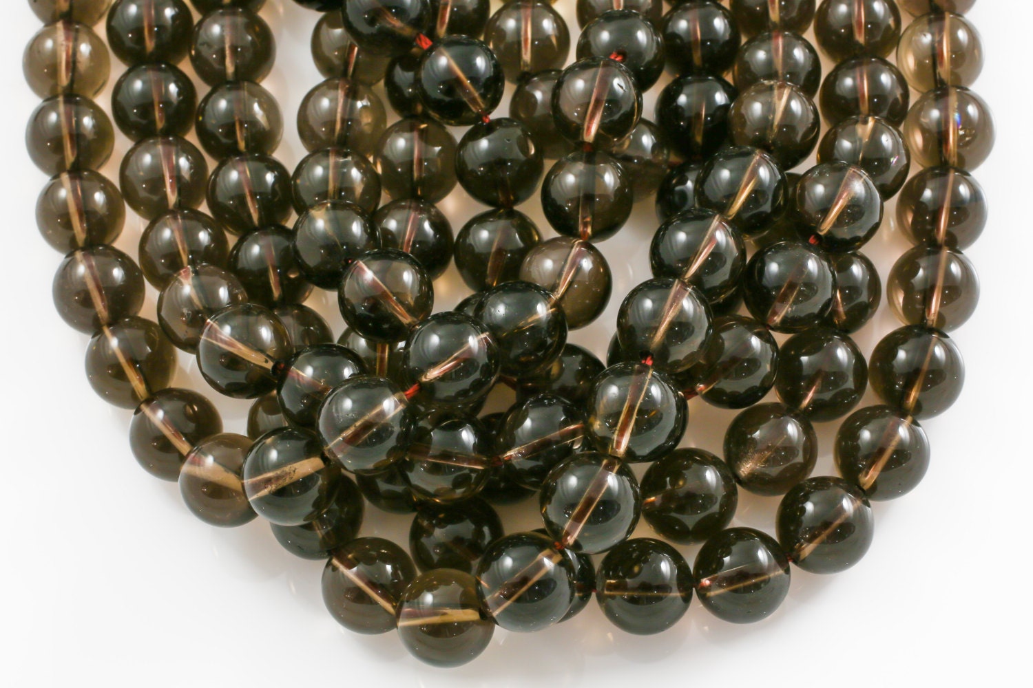 Natural Smokey Quartz beads Smooth Round Full Strand 4mm