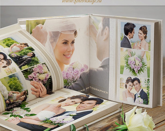 PHOTOBOOK - Wedding - photo book in classic style - Photoshop Templates for Photographers. 12x12 Photo Book/Album Template