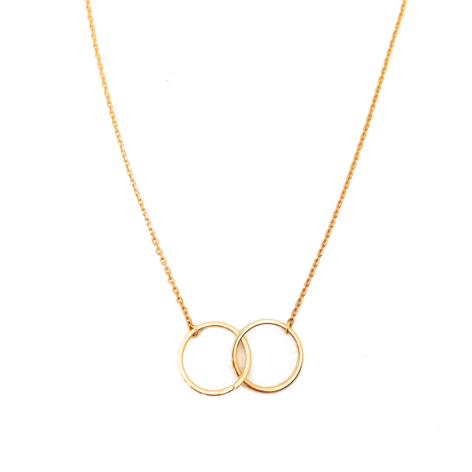 Interlocking Circles Necklace Classic Anti-tarnish by HONEYCATus
