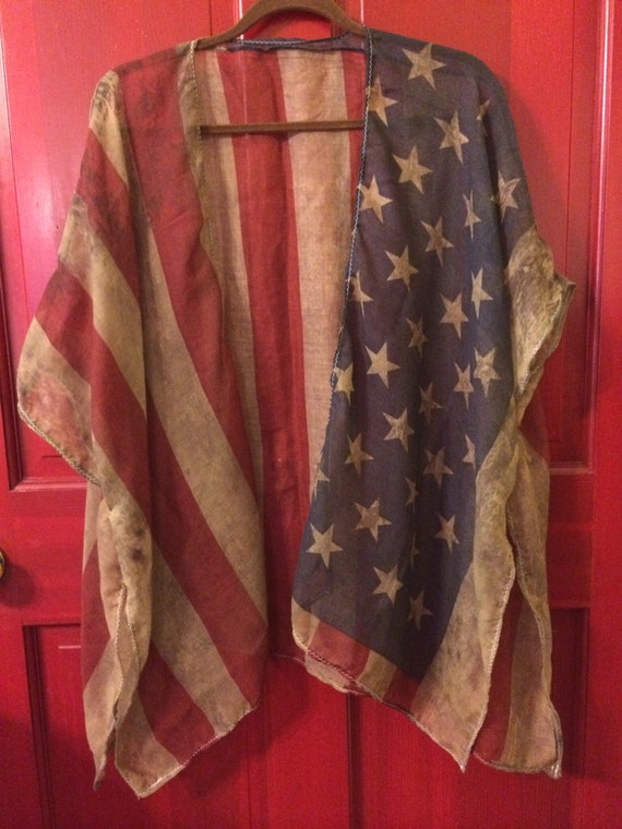 Rustic American Flag Kimono