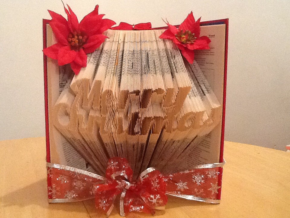 Book Folding Pattern for Merry Christmas FREE TUTORIAL