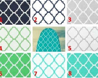 PADDED Ironing Board Cover- Quatrefoil Pattern- You Choose Size and Color