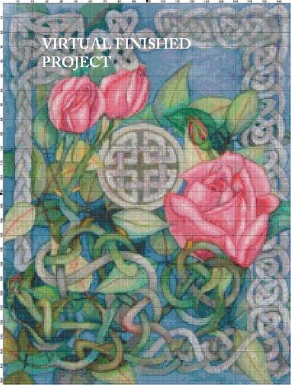 Celtic Rose... Counted Cross Stitch Pattern by BeadedBirdXStitch