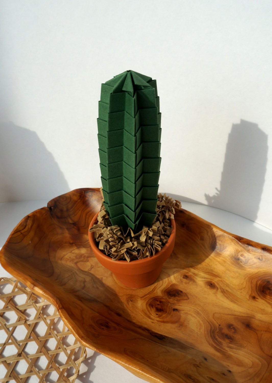 Cactus Plant Origami In Fern Green Desk Accessories-Office