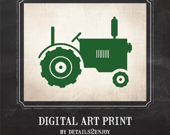 Items similar to Digital Art Print: 8 Vintage Tractors on Etsy