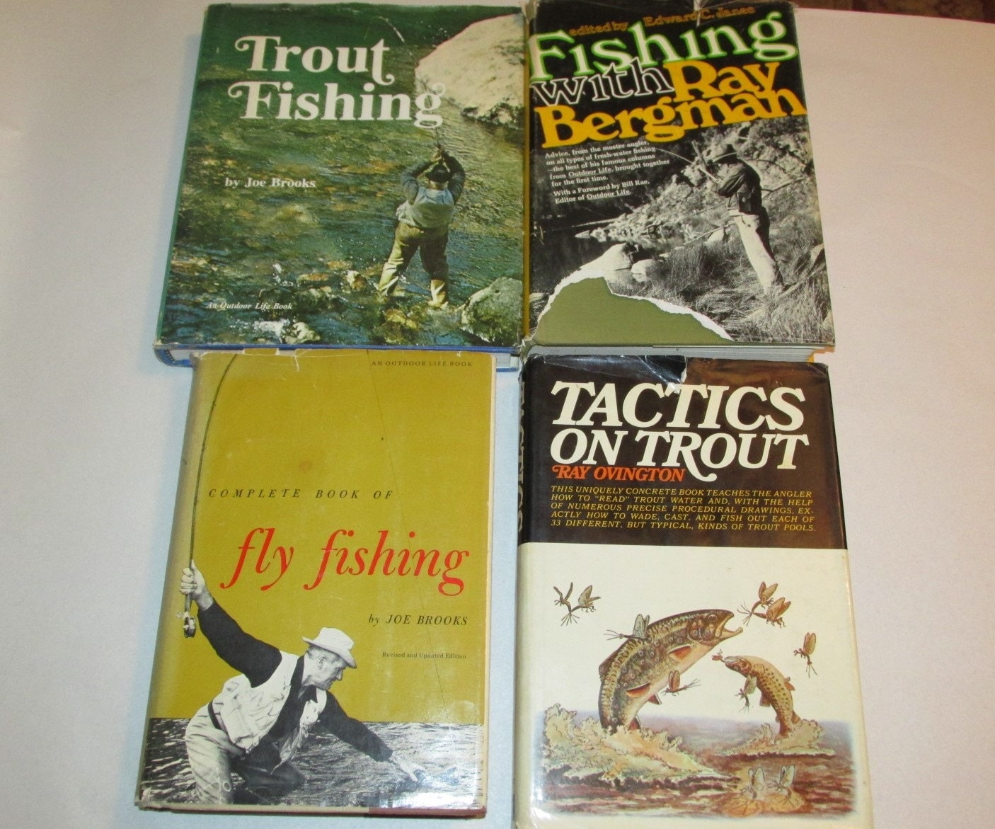 Vintage Lot of 4 FISHING BOOKS Trout Fishing Fly Fishing