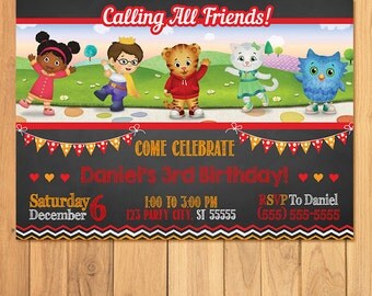 Daniel Tiger Invitation Chalkboard * Daniel Tiger Birthday * Daniel Tiger Invite * Daniel Tiger Party Favors * Daniel Tiger Printables