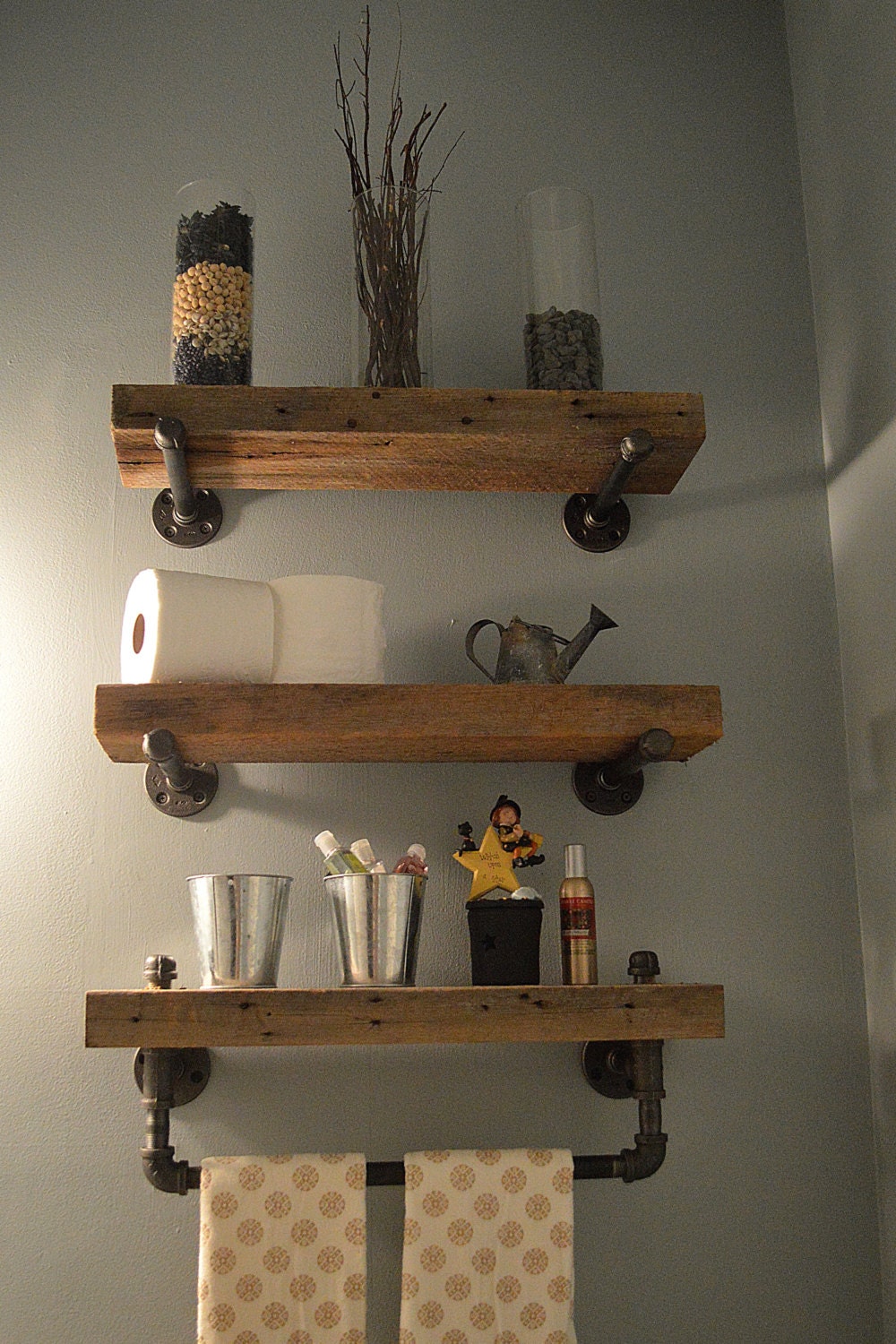 Ãtagères de salle de bain bois grange récupéré par caseconcepts2000