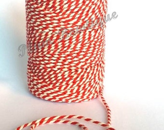 Red & White 2mm 100% Cotton Bakers Twine *Sold Per 5mtr*