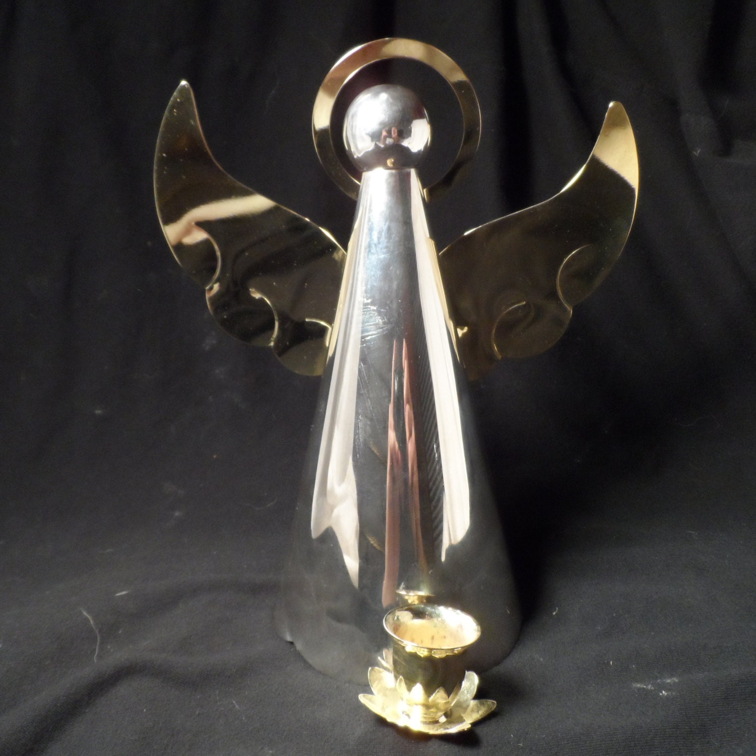 Angel Candle HolderSilver & Gold Plate by BCScollectibles on Etsy