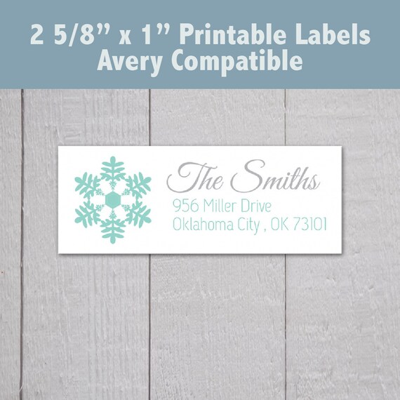 Items Similar To Printable Christmas Address Labels Snowflake Address Labels Pdf Avery 2 5 8 Free Printable Address Labels Templates 2