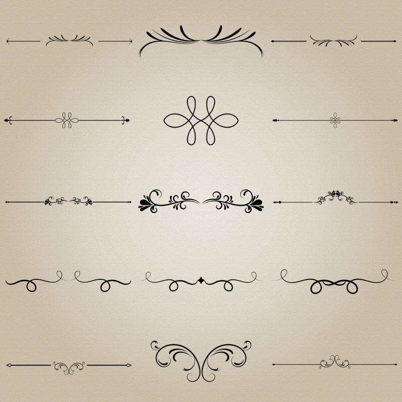 15 Vintage Text Dividers Dividers Clip Art Text by DesignSnap
