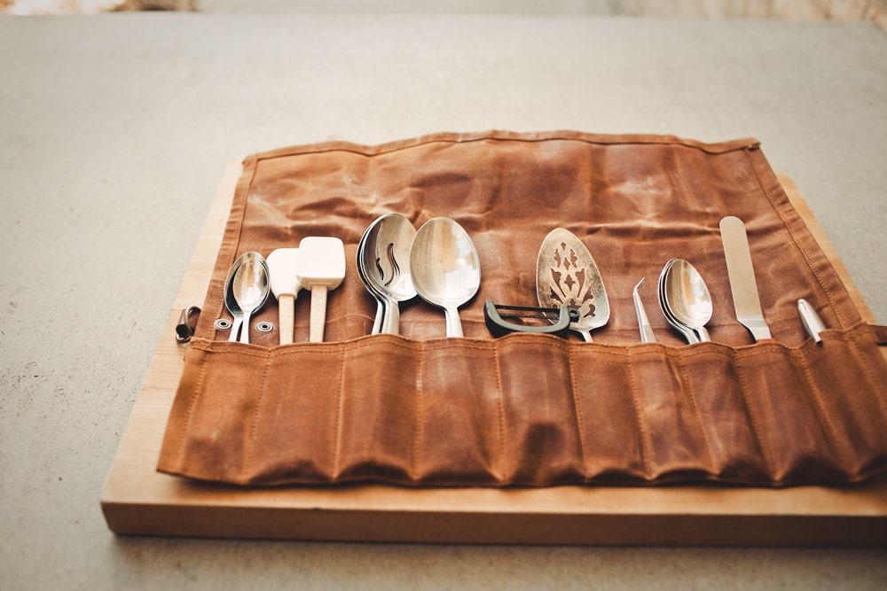 Waxed Canvas and Leather Tool Roll