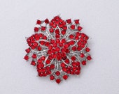Red Rhinestone Brooch Bridal Brooch Red Wedding Brooch Red Brooch Red Rhinestone Brooch Bridal Brooch Red Wedding Brooch Red Brooch