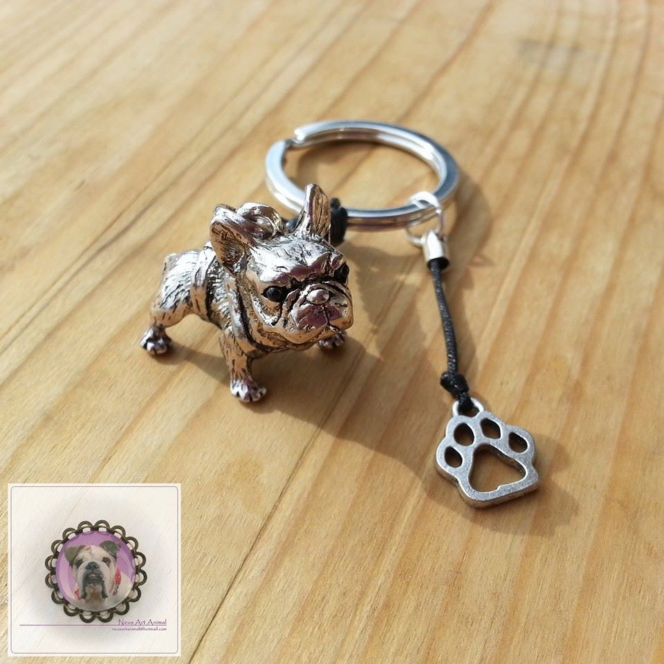 French bulldog keychain by NeusArtAnimal on Etsy