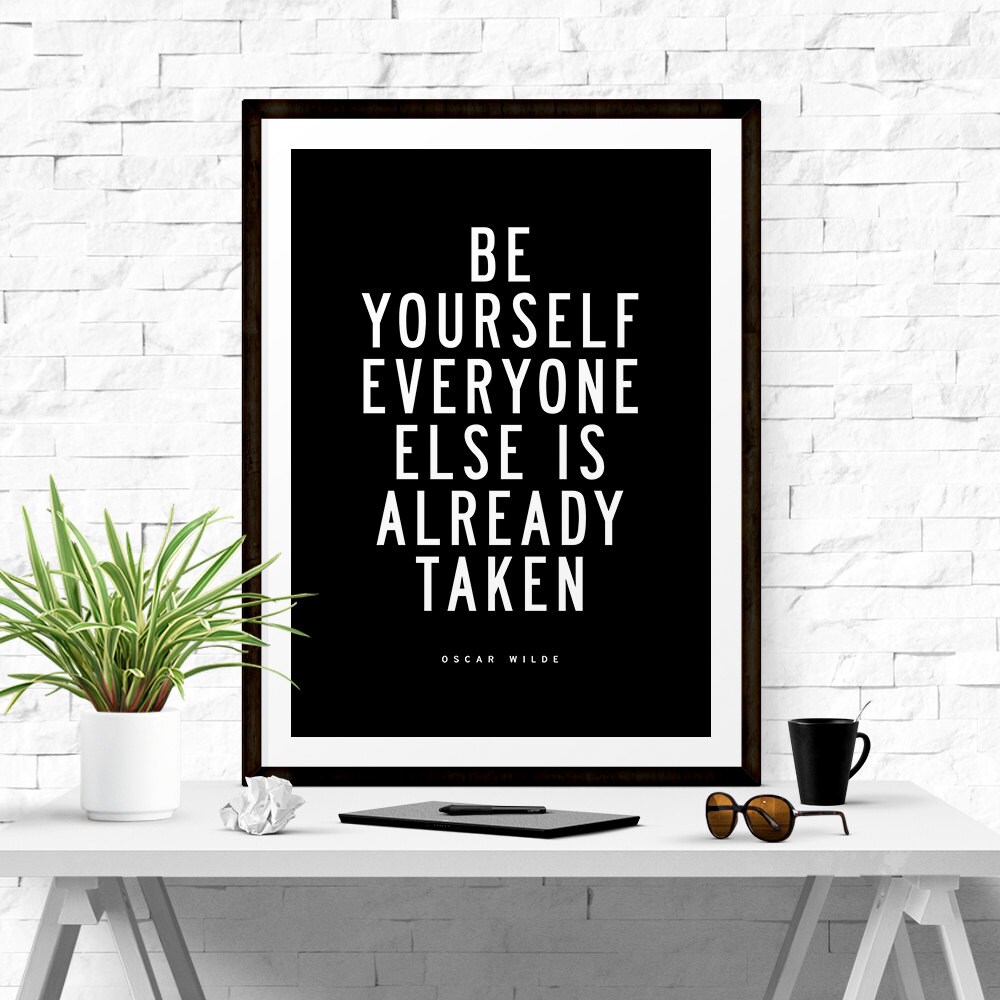 Art Digital Print Poster Be Yourself by LifeAndStylePrint on Etsy