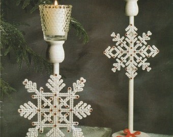 Jeweled Snowflakes in Plastic Canvas