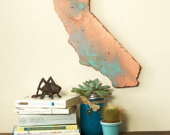CALIFORNIA State Wood Cut Out Silhouette Wall Art Decor House Warming Vintage