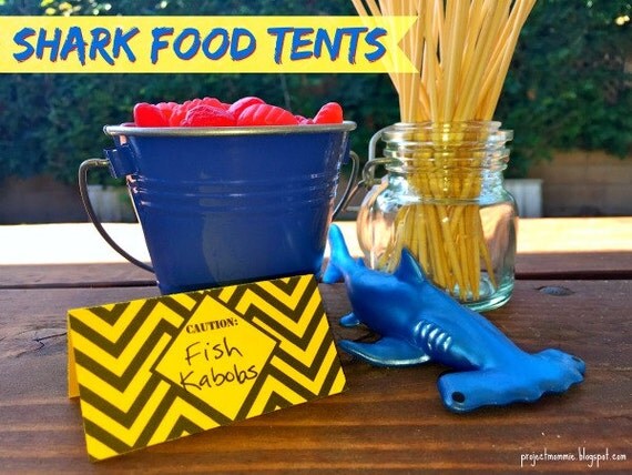 PDF: Shark Food Tent Label - Food and Dessert Labels Placecards - Printable Shark Week Il_570xn