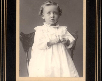vintage photo Beautiful Baby in White gown Canyon City Oregon Cabinet
