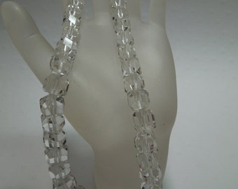 1930s Quartz Rock Crystal Fancy Facet Graduated Strand NOS 6mm to 12mm Excellent Condition
