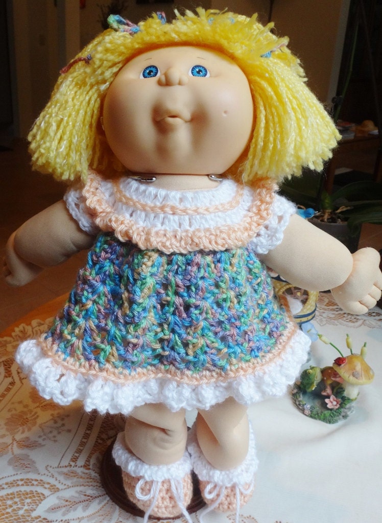 Crochet outfit Cabbage Patch Kids 16 inch baby doll Dress