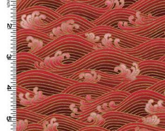 Waves Red Lair of the Dragon Kona Bay Fabric 1 yard
