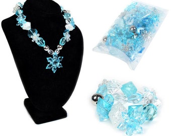 Disney's Frozen Elsa Jewelry Kit DIY Craft Kit Disney Princess Jewelry Lucite Jewelry Kit Plastic Bead Kit Kid's Jewelry Kit