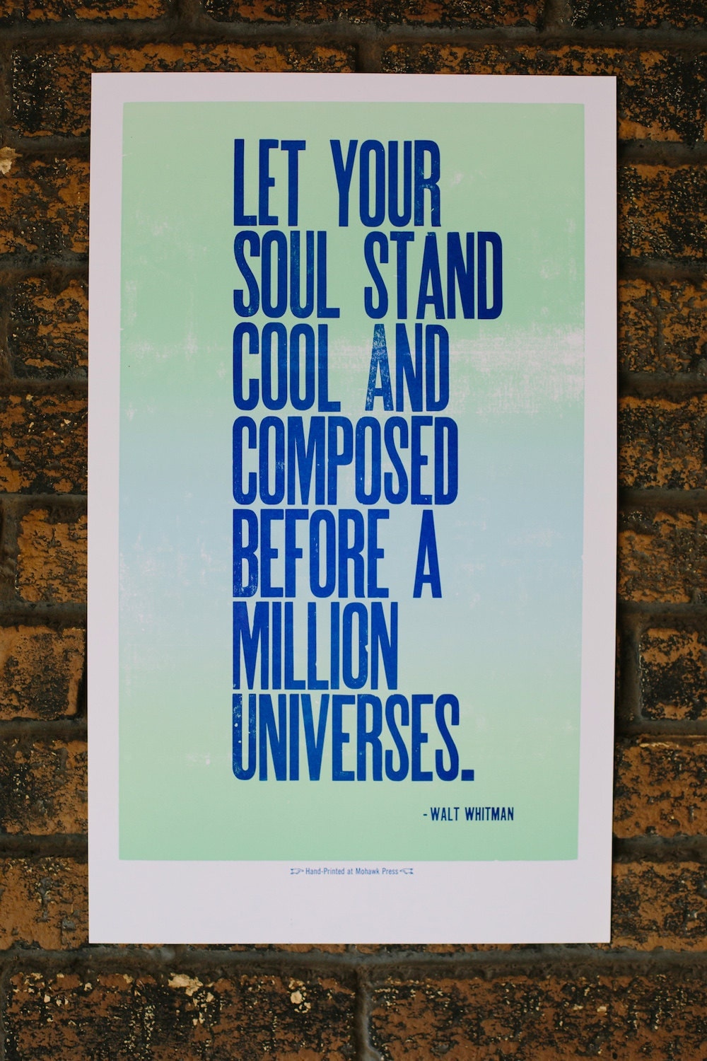 Walt Whitman Letterpress Quote Print