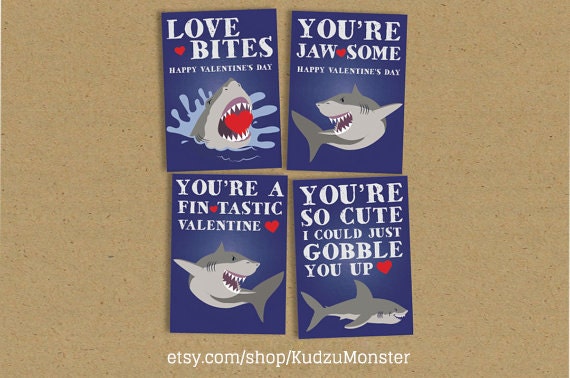 valentines day card shark