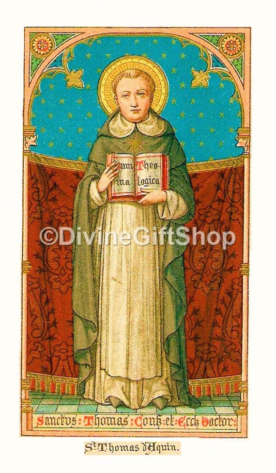 Icon Saint Thomas Aquinas. 5 X 7 Print. by Divinegiftshop on Etsy