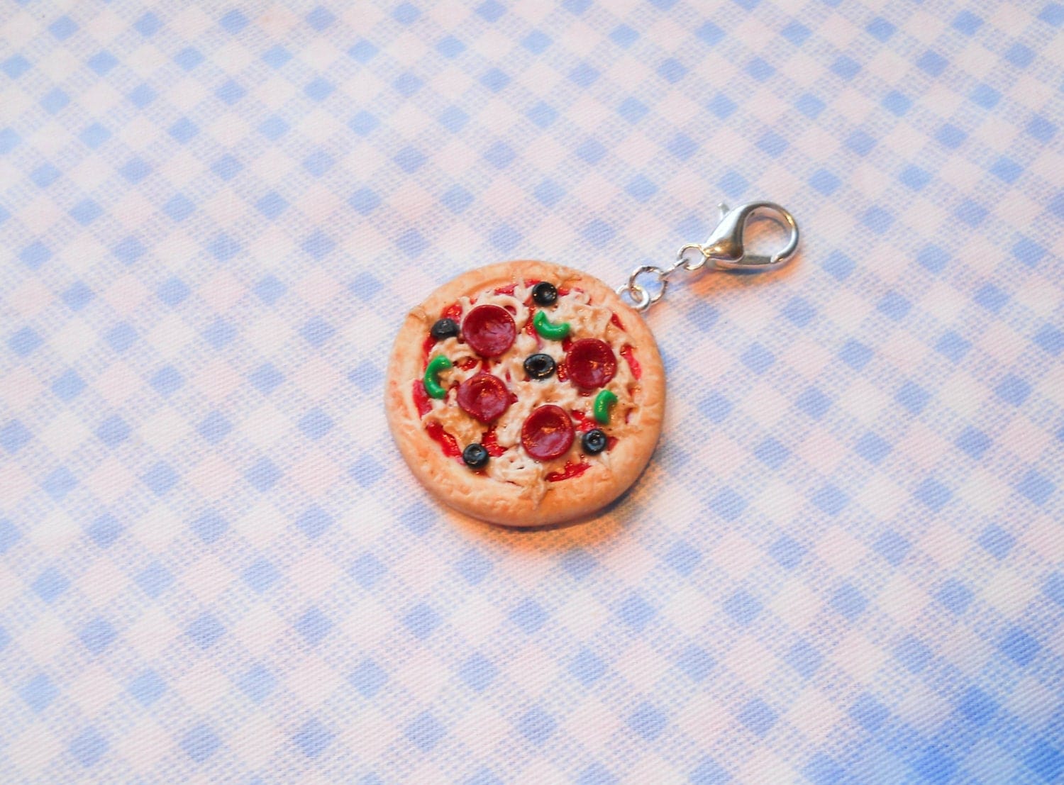 Pizza Charm Miniature Food Charm Polymer Clay Charm Food