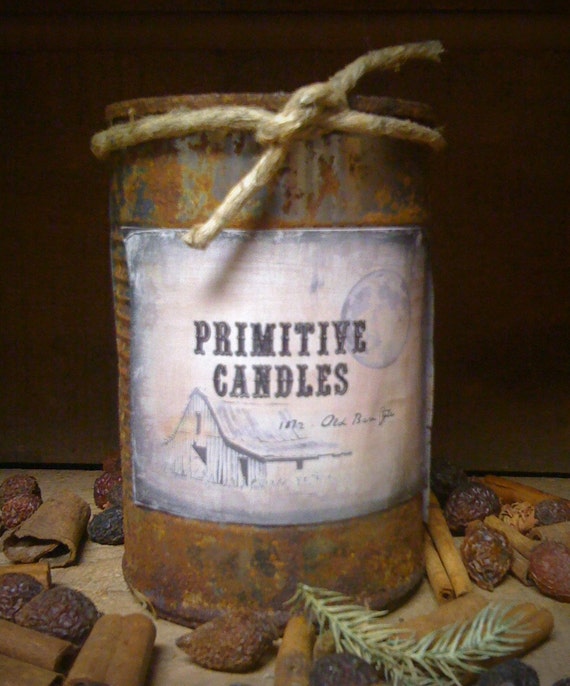 Primitive Can Candle Highly Scented by DebsCandlesandDreams