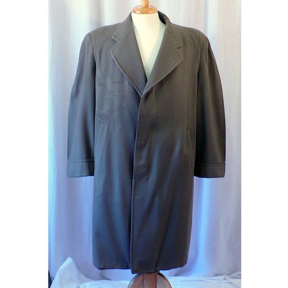 44/46 Vintage 1940's Mens Overcoat Spring Wool by GetLuckyGents