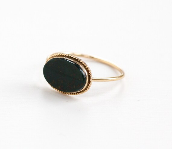 Vintage 14K Yellow Gold Bloodstone Ring Art by MaejeanVintage