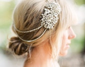 Leda  Swarovski Crystal Headband  Silver Bridal Headpiece  Wedding