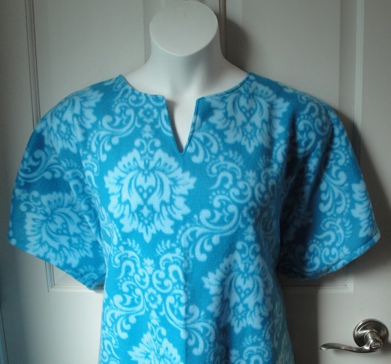 2X Post Surgery FLEECE Gown/ Robe Shoulder Breast Cancer