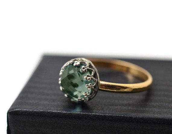 Green Spinel Ring 14K Gold Fill Jewelry Handforged by fifthheaven