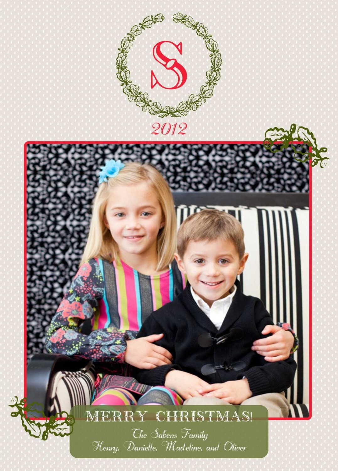 Classic wreath holiday card