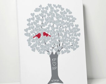 25th Anniversary Gift Personalized Canvas Print Silver Wedding Anniversary Wall Art on Canvas
