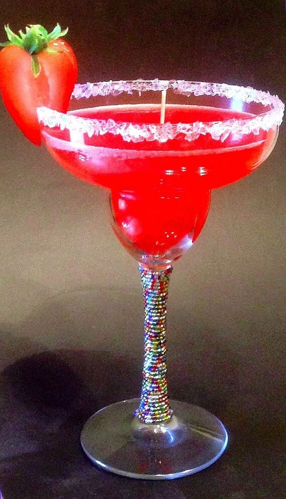 margarita candle festive red candlesgreen by J9customcrafts