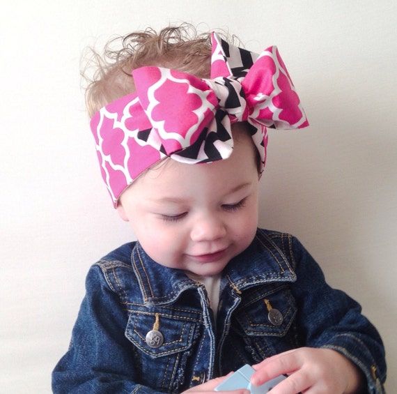 Baby Headwrap Baby Head Wrap Big Bow Tie by CollectiveCreationsC