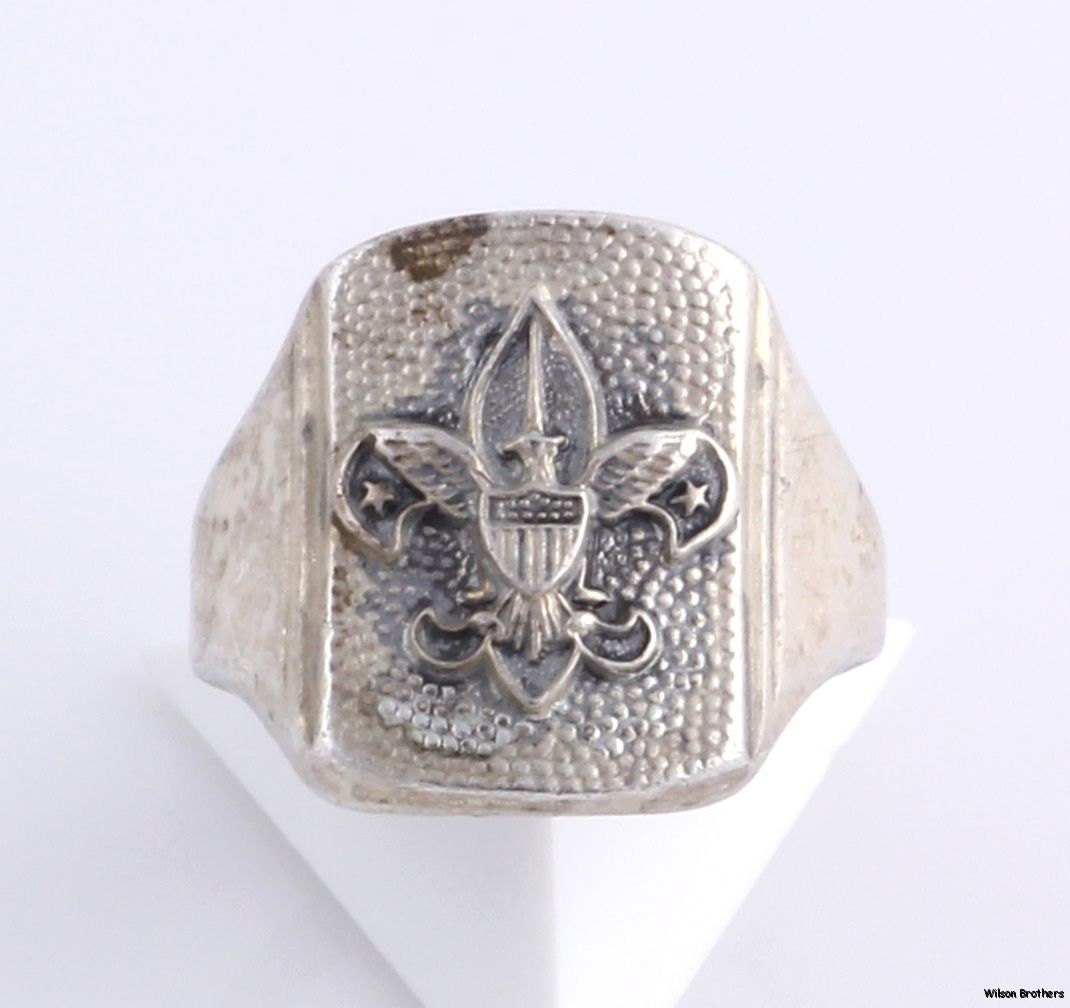 Boy Scout Ring Sterling Silver Size 4.75 fraternal BSofA Member