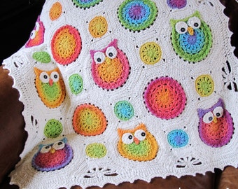 hats patterns etsy crochet crochet owl obsession colorful owl afghan pattern crochet a pattern