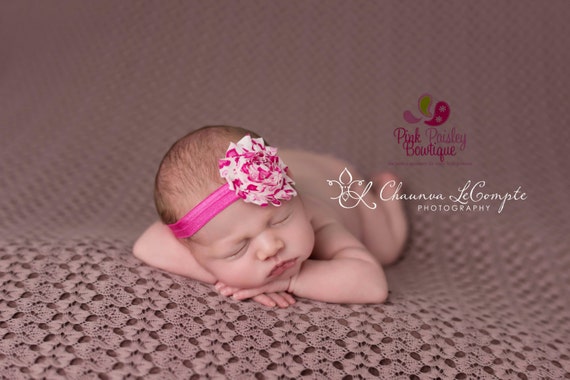 CLEARANCE Valentine Headband - Pink Baby Headband-  Infant headband - Newborn Headband - baby hair accessories - Valentines day