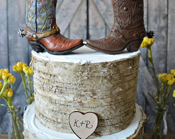 western-bride and groom-wedding-cake topper-western wedding-boots-cowboy-cowgirl-Mr and Mrs-personalized-cowboy boots-rustic-hat-country